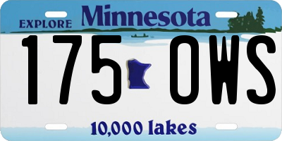 MN license plate 175OWS