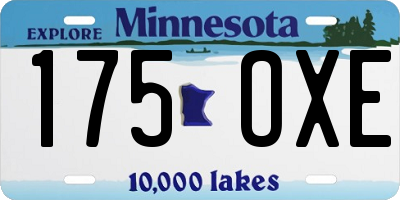 MN license plate 175OXE