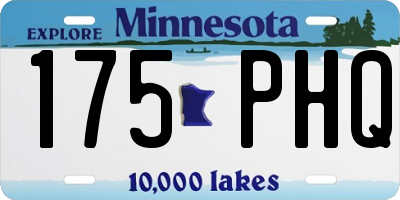 MN license plate 175PHQ