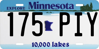 MN license plate 175PIY