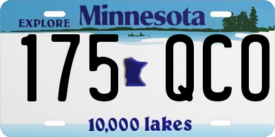 MN license plate 175QCO