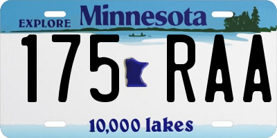 MN license plate 175RAA