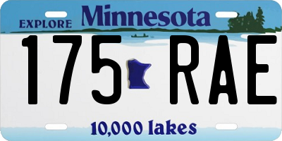 MN license plate 175RAE