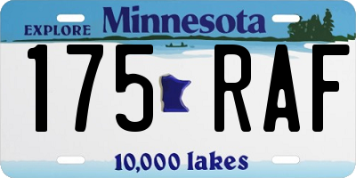 MN license plate 175RAF
