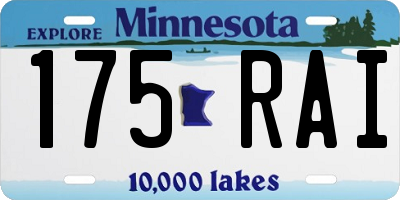 MN license plate 175RAI