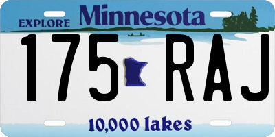 MN license plate 175RAJ