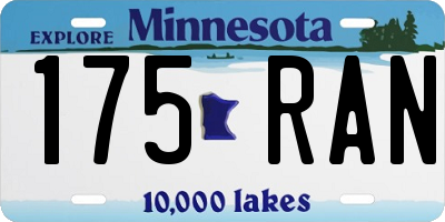 MN license plate 175RAN