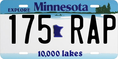 MN license plate 175RAP