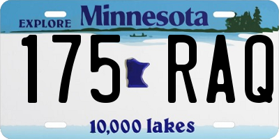 MN license plate 175RAQ