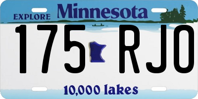 MN license plate 175RJO