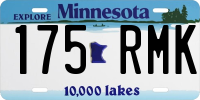 MN license plate 175RMK