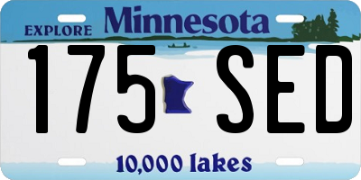 MN license plate 175SED