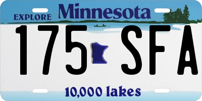 MN license plate 175SFA