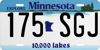 MN license plate 175SGJ