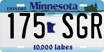 MN license plate 175SGR