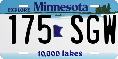 MN license plate 175SGW