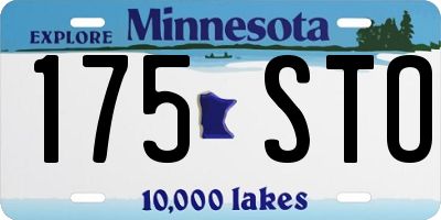 MN license plate 175STO