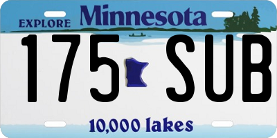 MN license plate 175SUB