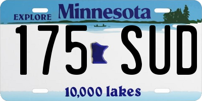 MN license plate 175SUD