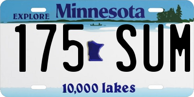 MN license plate 175SUM