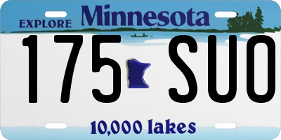 MN license plate 175SUO