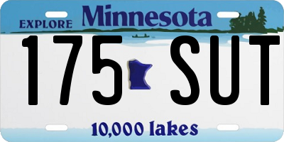 MN license plate 175SUT