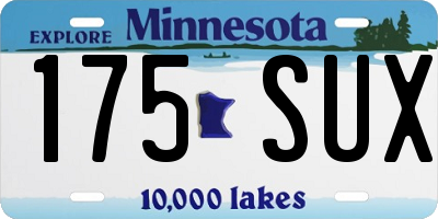 MN license plate 175SUX