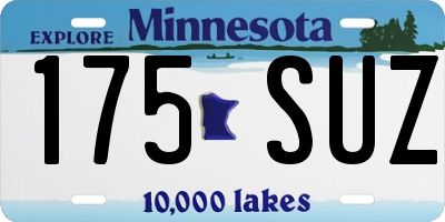 MN license plate 175SUZ