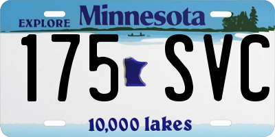 MN license plate 175SVC