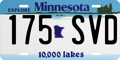 MN license plate 175SVD