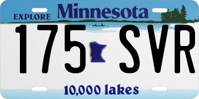 MN license plate 175SVR