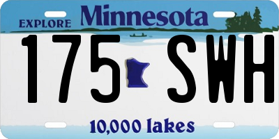 MN license plate 175SWH