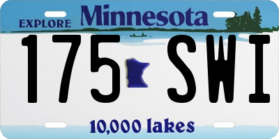 MN license plate 175SWI