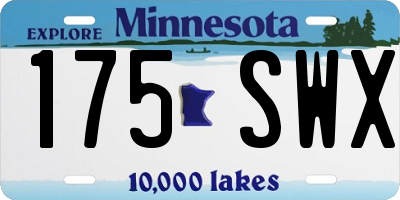 MN license plate 175SWX
