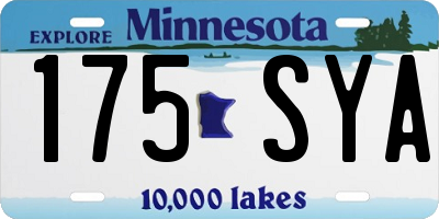 MN license plate 175SYA