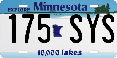 MN license plate 175SYS