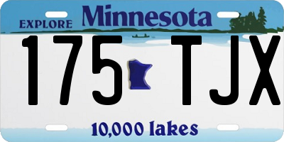 MN license plate 175TJX