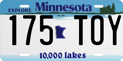 MN license plate 175TOY