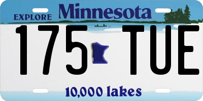 MN license plate 175TUE