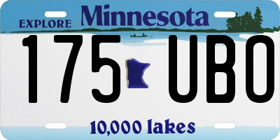 MN license plate 175UBO