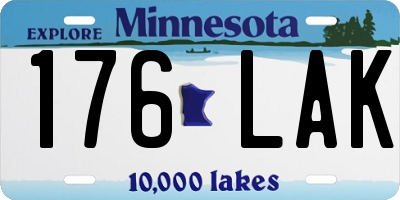 MN license plate 176LAK