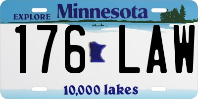 MN license plate 176LAW