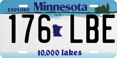 MN license plate 176LBE
