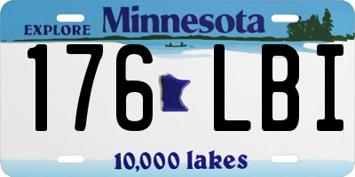 MN license plate 176LBI