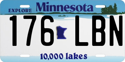 MN license plate 176LBN