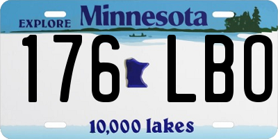 MN license plate 176LBO