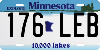 MN license plate 176LEB