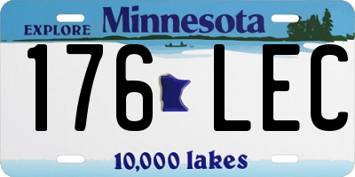 MN license plate 176LEC