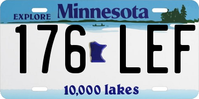 MN license plate 176LEF