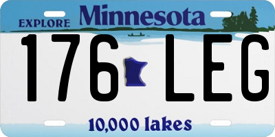 MN license plate 176LEG